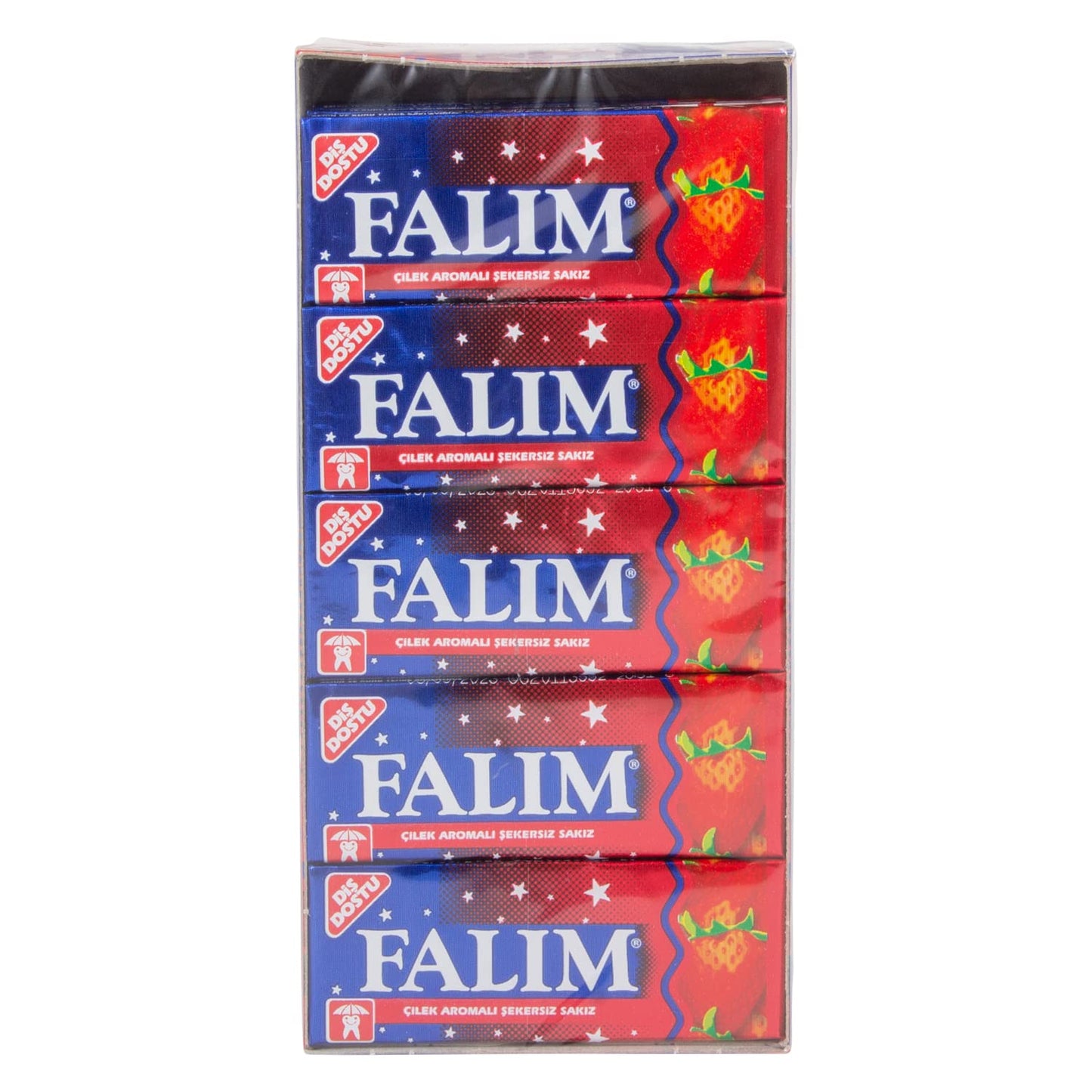 Falim Kaugummi mit Erdbeeraroma ohne Zucker (20 x 5 Stück/140g)
