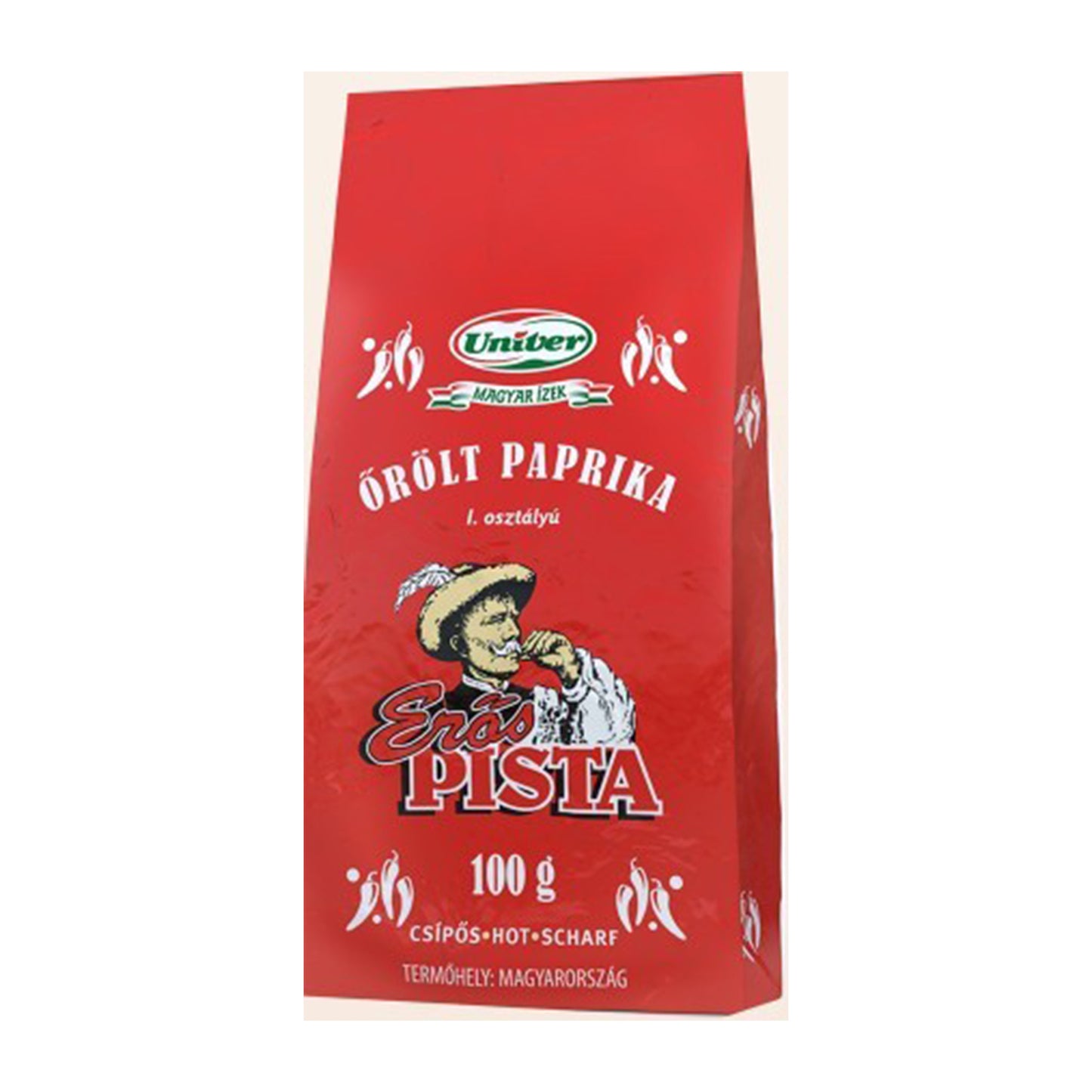 Erös Pista Paprika Pulver 100g Beutel - Ungarisches Scharfes Gewürz