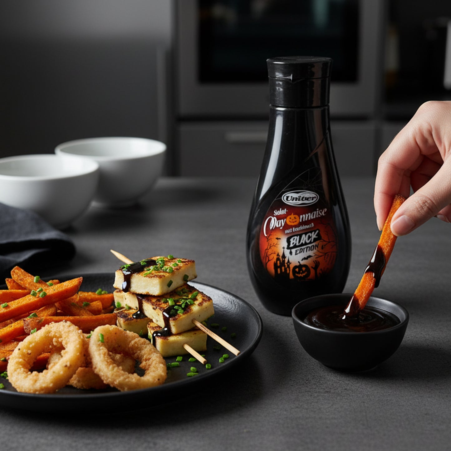 Univer Salat Mayonnaise mit Knoblauch 400g - BLACK EDITION - Halloween