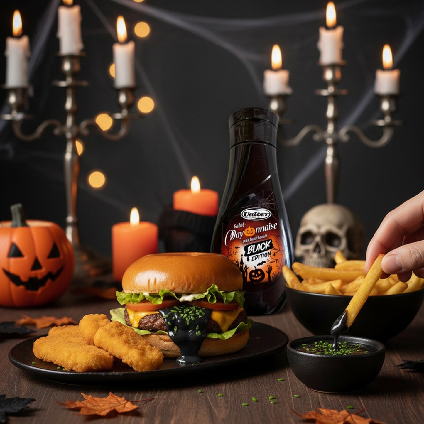 Univer Salat Mayonnaise mit Knoblauch 400g - BLACK EDITION - Halloween
