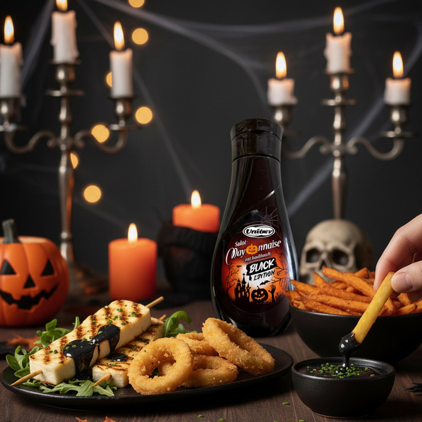 Univer Salat Mayonnaise mit Knoblauch 400g - BLACK EDITION - Halloween