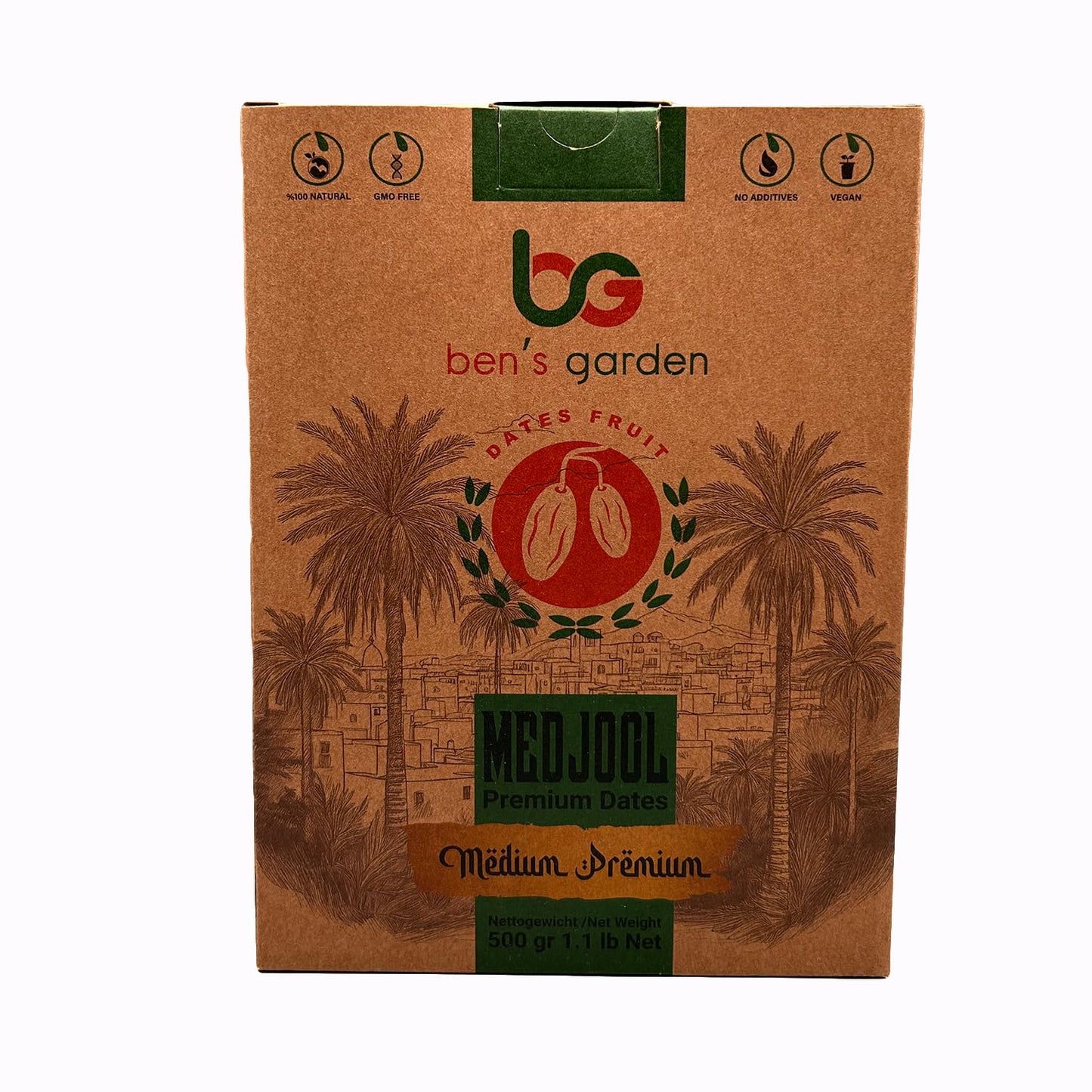 Ben's Garden Premium-Qualität, natürliche Medjoul-Datteln - 500g