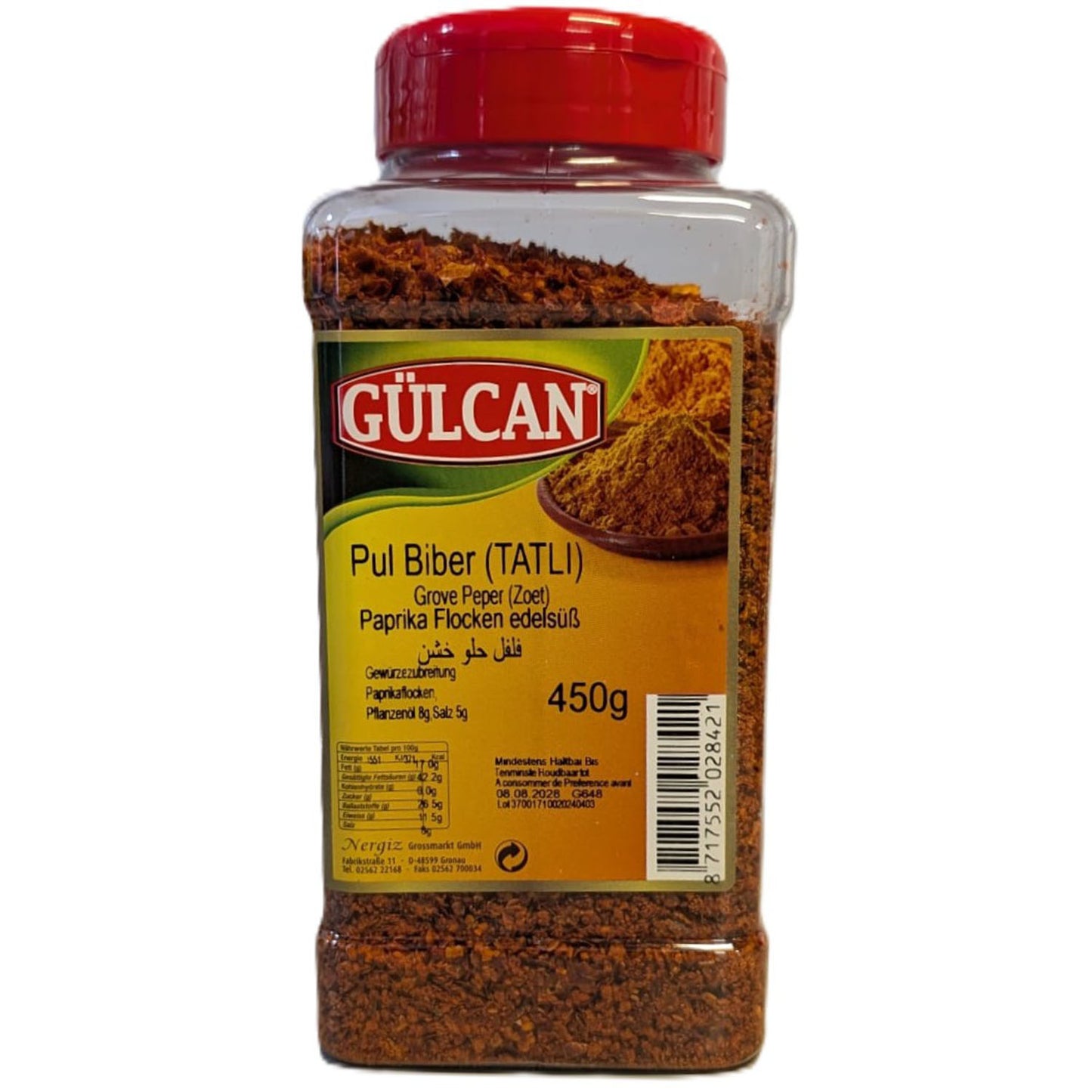 Gülcan Paprikaflocken edelsüß - Tatlı Pul Biber 450g