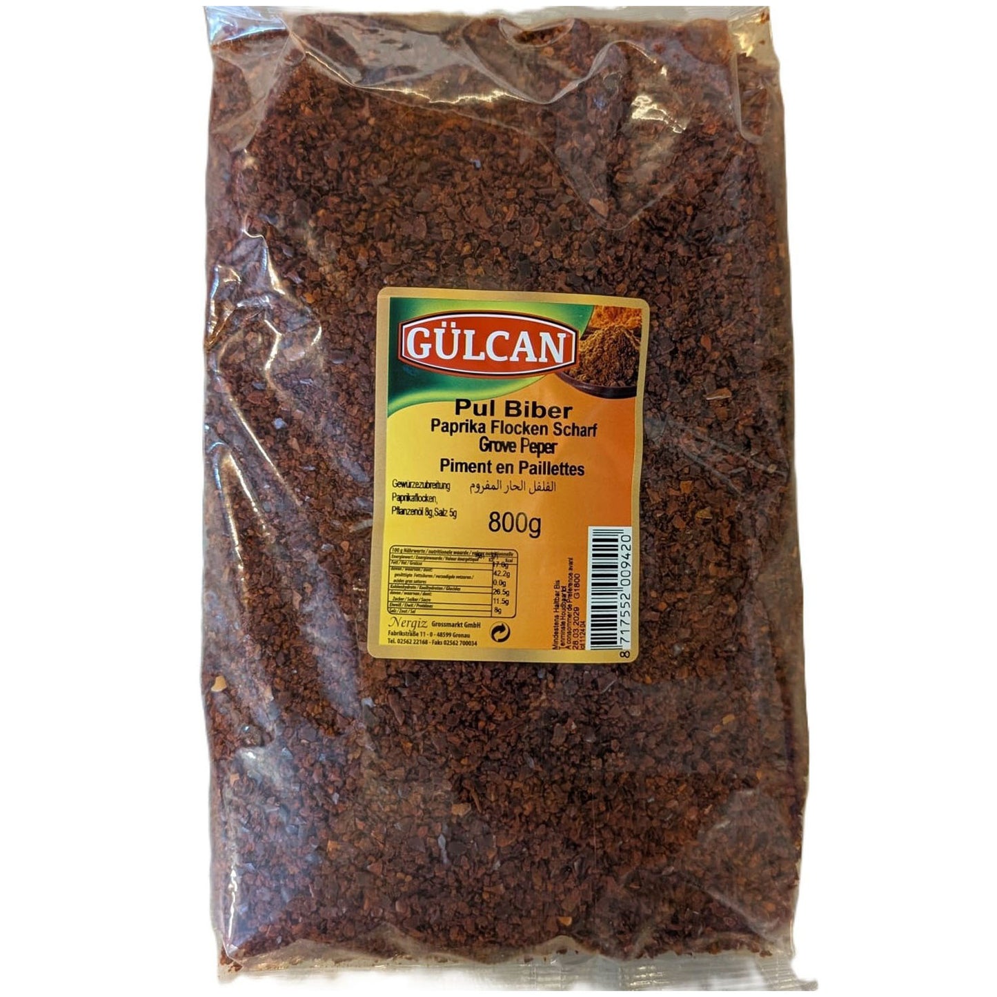 Gülcan Pul Biber Paprikaflocken Scharf XL Beutel 800g