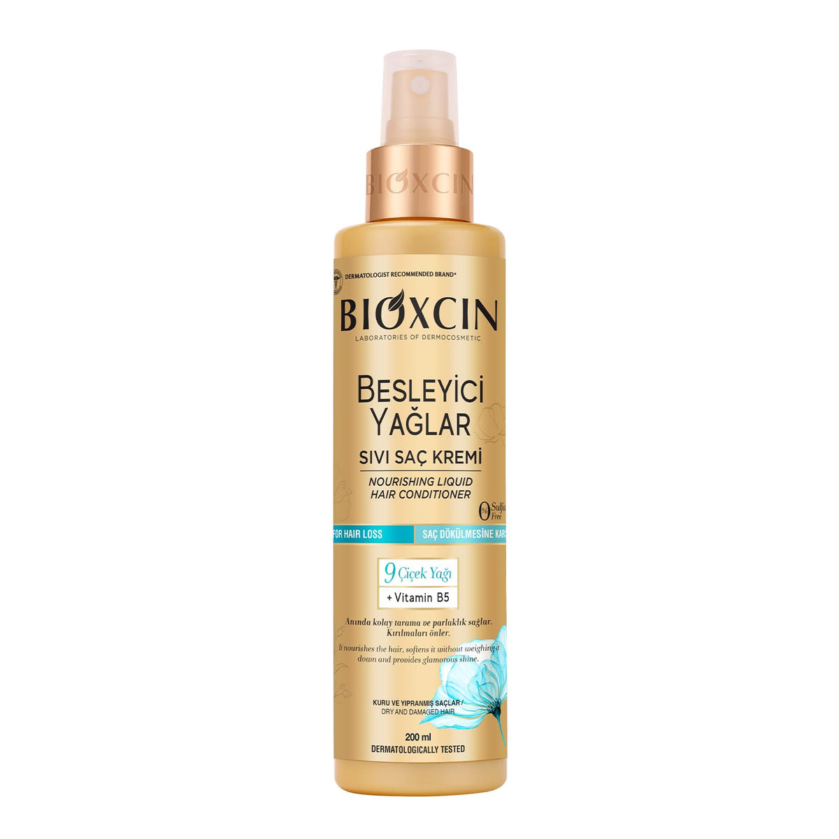 Bioxcin Nourishing Oils Flüssige Haarpflege-Creme 200 ml – Leave-In Conditioner mit 9 Blütenölen & Vitamin B5