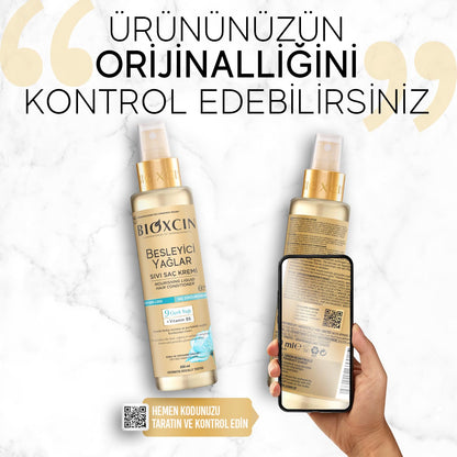 Bioxcin Nourishing Oils Flüssige Haarpflege-Creme 200 ml – Leave-In Conditioner mit 9 Blütenölen & Vitamin B5