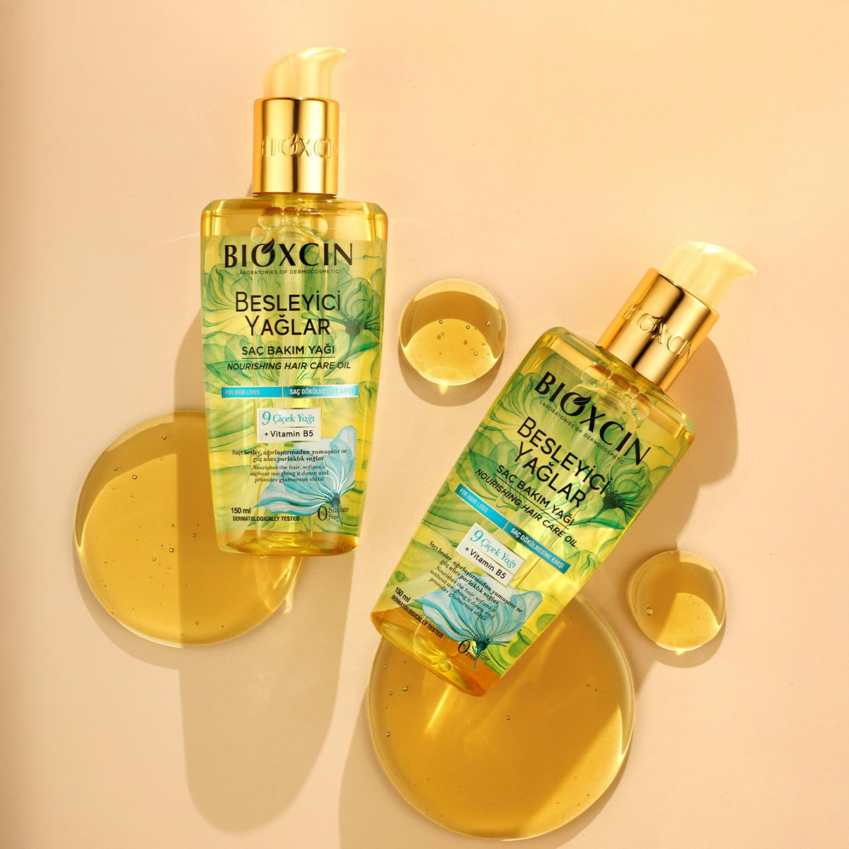 Bioxcin Nourishing Oils Haaröl 150 ml – Anti-Frizz Pflege mit 9 Blütenölen, Vitamin B5 & BioComplex B11