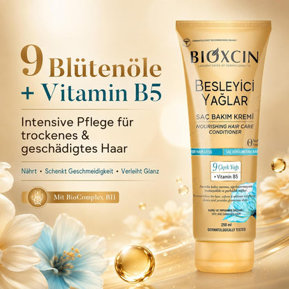 Bioxcin Nourishing Oils Haarspülung 250 ml – mit 9 Blütenölen, Vitamin B5 & BioComplex B11, sulfatfrei