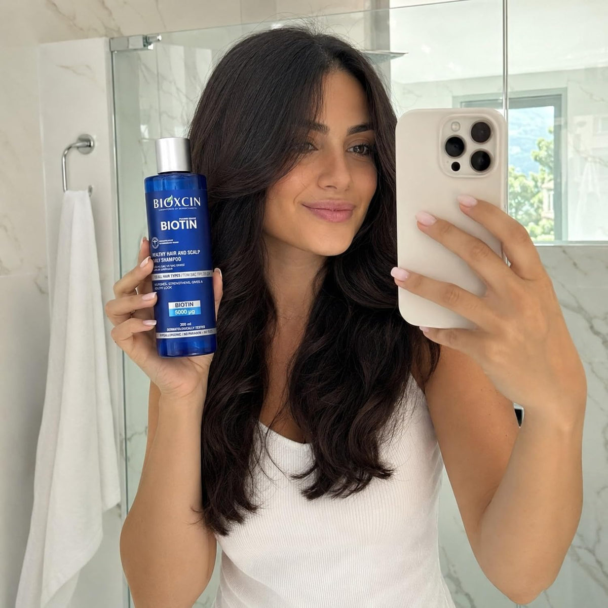 Bioxcin Biotin Shampoo 300 ml – mit Biotin, Vitamin B3, B5, B6, Zink & Thermalwasser, ohne SLES und Parabene