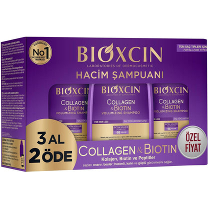 BIOXCIN Collagen Biotin Volumen Shampoo 3x300ml Set