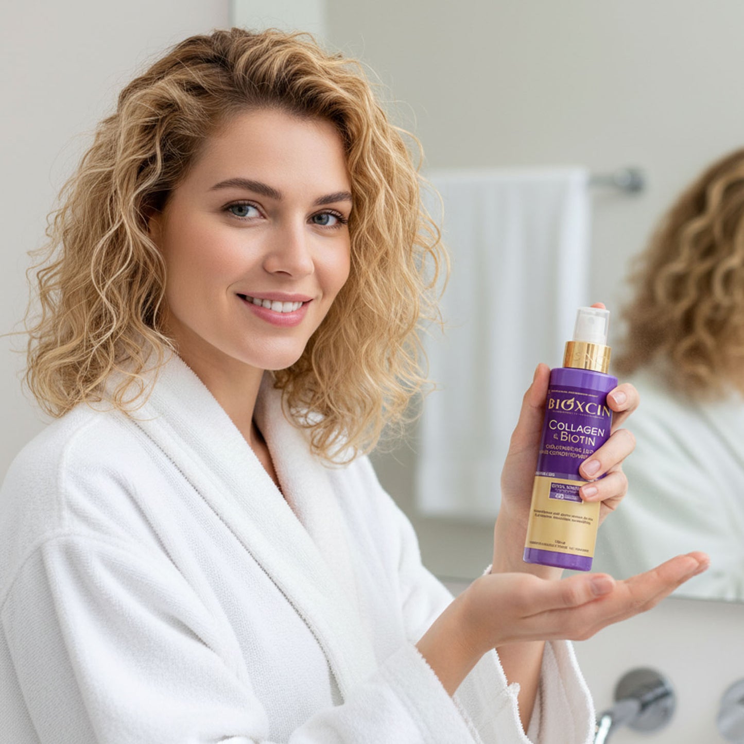 Bioxcin Collagen & Biotin Volumizing Liquid Conditioner (150 ml) - Volumen & Glanz - Leave-In Sprühkur Gegen Haarausfall - Für Dünnes & Feines Haar