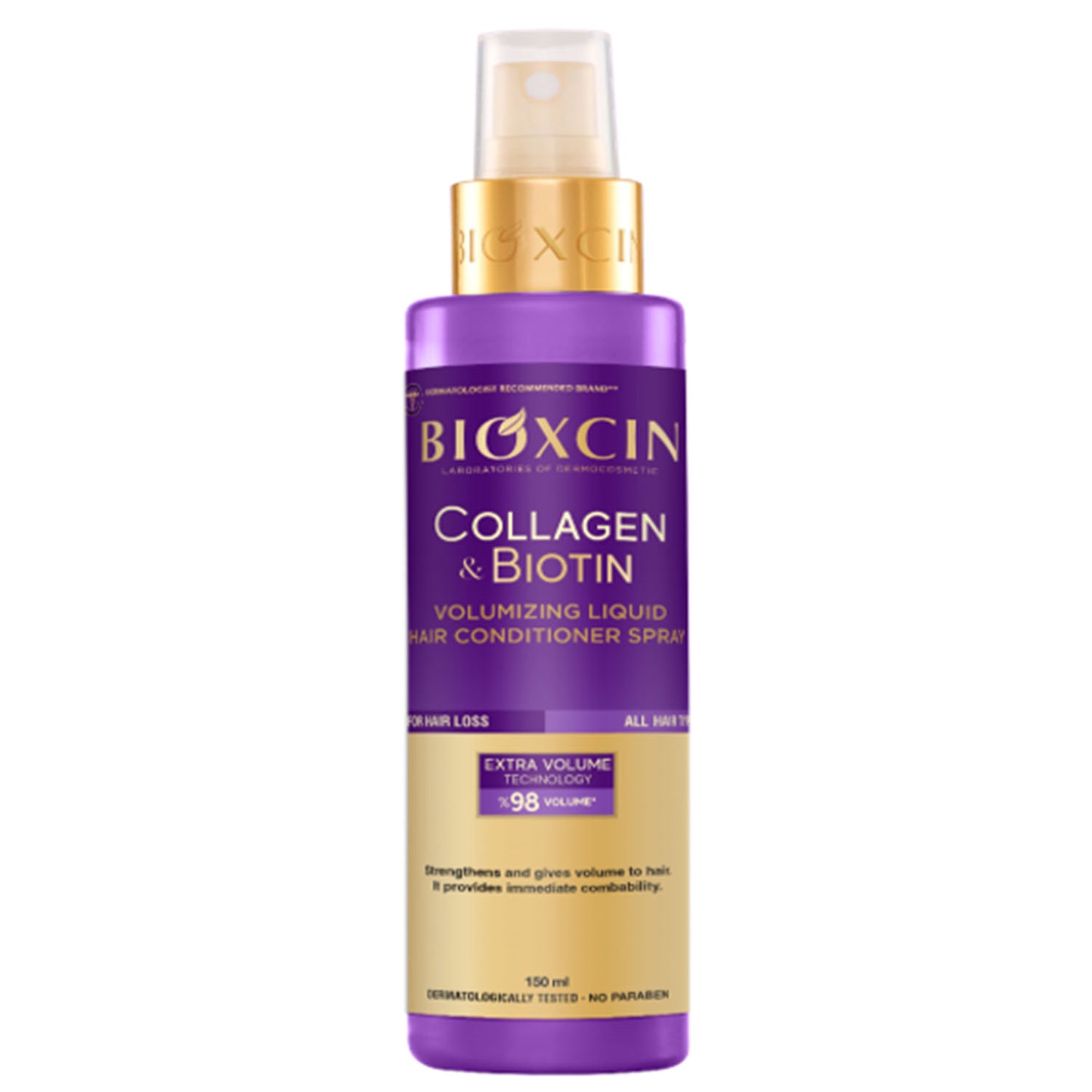 Bioxcin Collagen & Biotin Volumizing Liquid Conditioner (150 ml) - Volumen & Glanz - Leave-In Sprühkur Gegen Haarausfall - Für Dünnes & Feines Haar