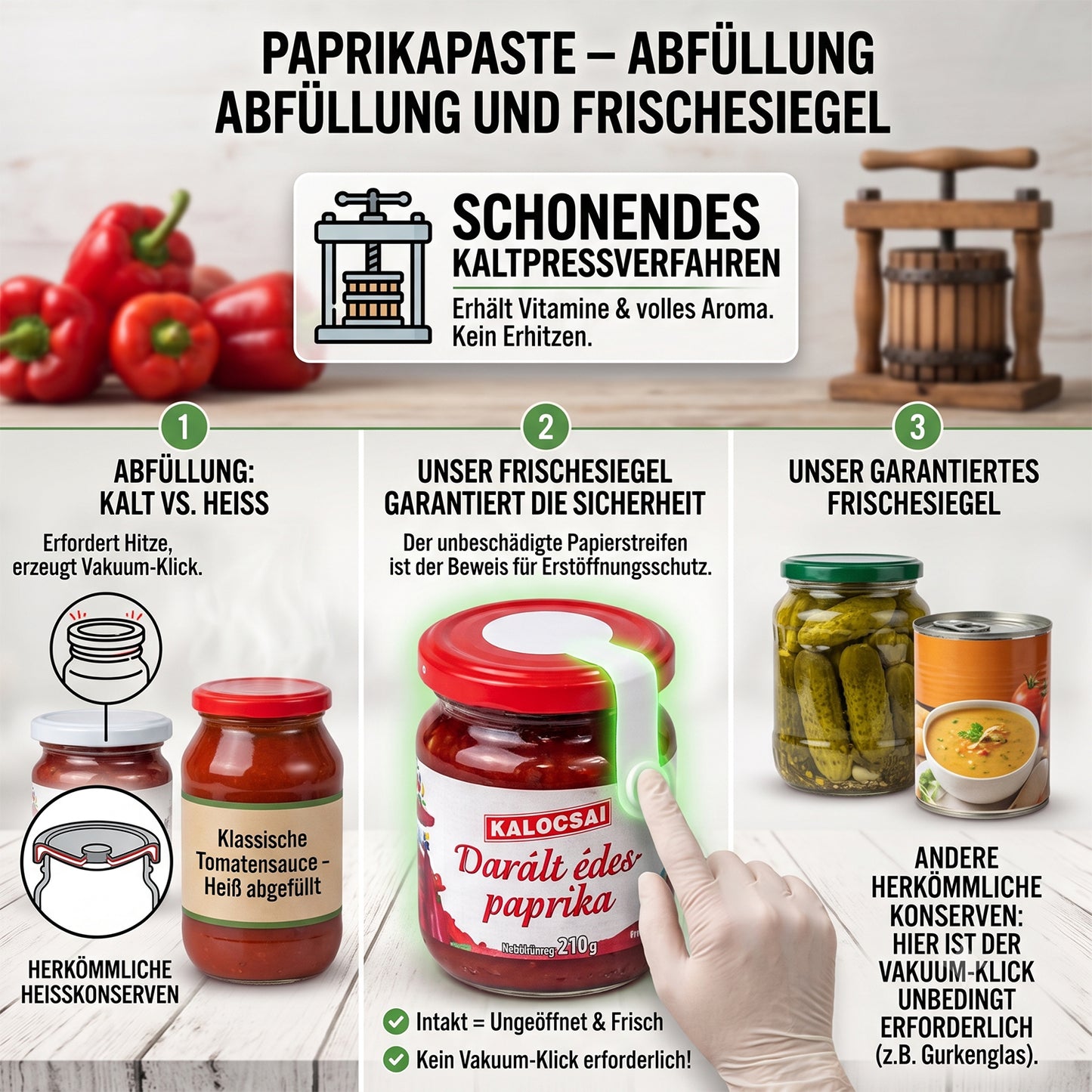 Kalocsai Ungarische Paprikapaste Extra scharf 200g – Original Darált Extra Erös Paprikamark (g.U.) | Intensive Scharfe Würzpaste aus Kalocsa | Ideal für Gulasch,Saucen & BBQ