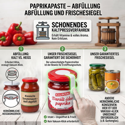 Kalocsai Ungarische Paprikapaste Extra scharf 200g – Original Darált Extra Erös Paprikamark (g.U.) | Intensive Scharfe Würzpaste aus Kalocsa | Ideal für Gulasch,Saucen & BBQ