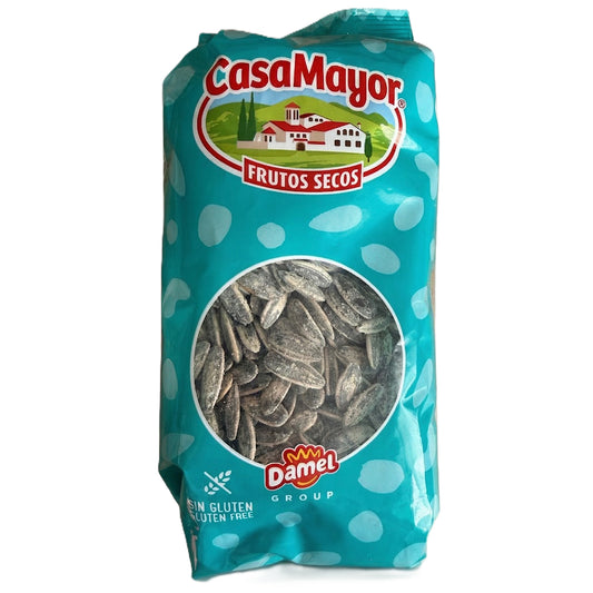 Casa Mayor Premium Sonnenblumenkerne mit Schale 250 g, Klassisch Geröstet & Gesalzen - Glutenfrei - Spanische Qualität
