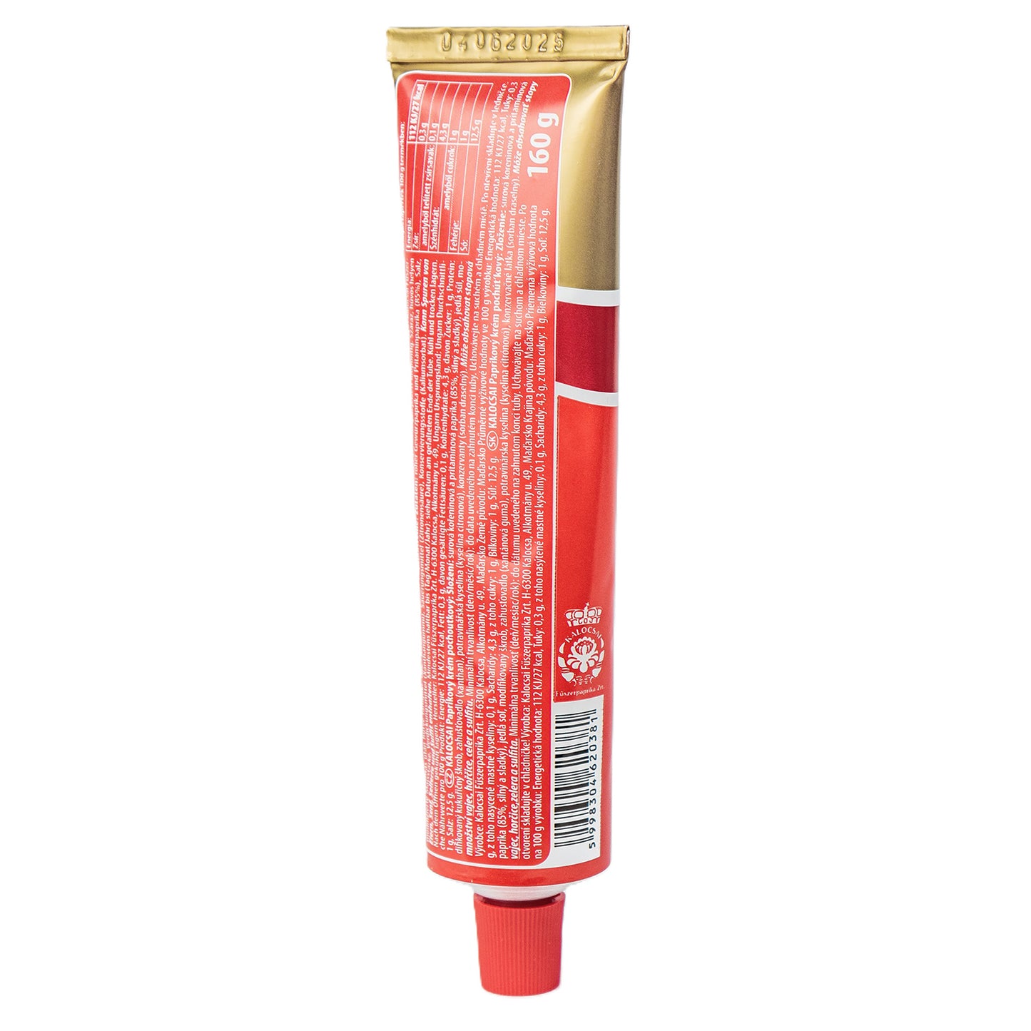 Kalocsai Ungarische Paprikacreme Mild (160g Tube) – Original Edes Paprikapaste (g.U.) | Milde Würzpaste aus Kalocsa – Ohne Farbstoffe | Praktisch für Gulasch, Saucen & Verfeinern