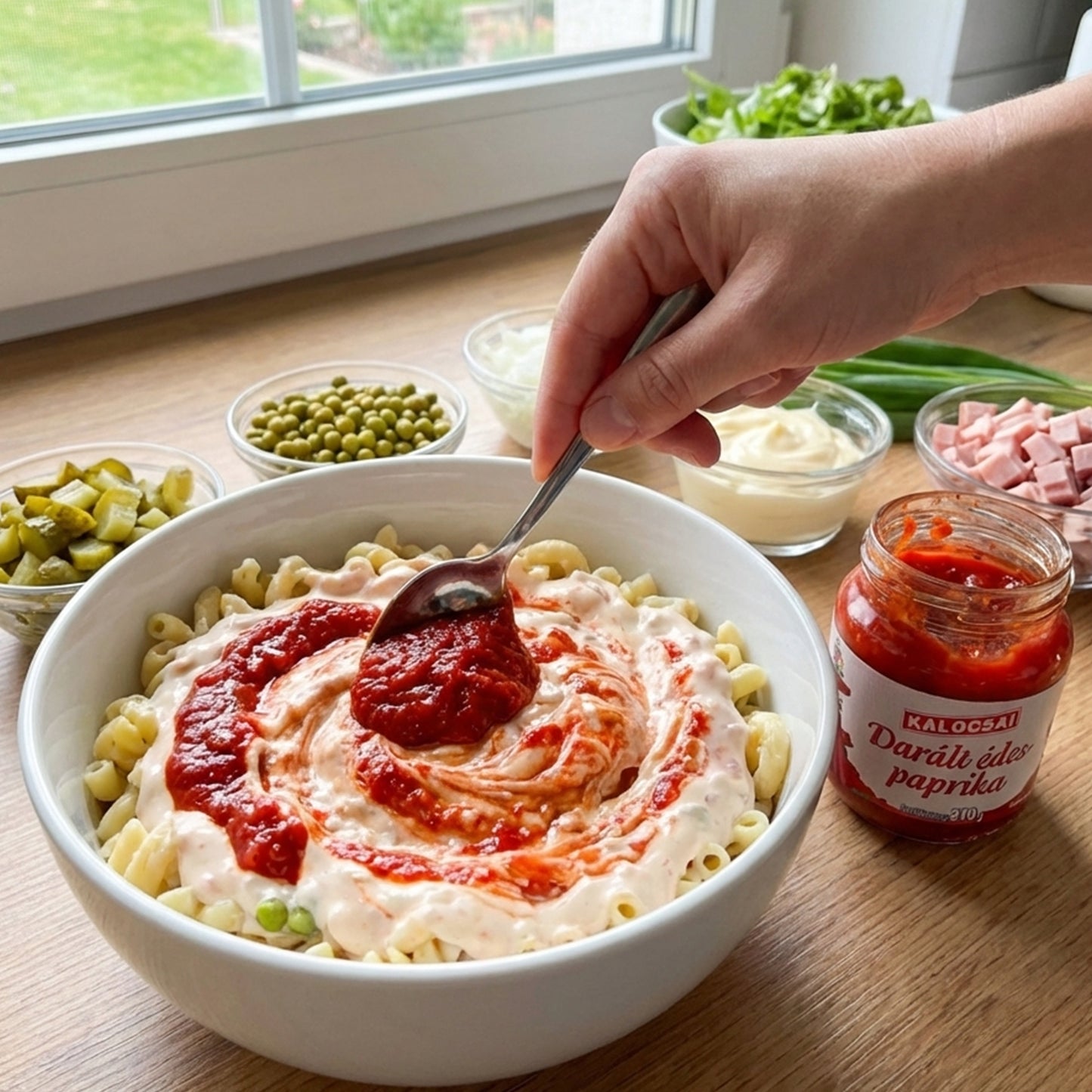 Kalocsai Ungarische Paprikapaste mild (210g) - Original Darált Edes Paprikamark (g.U.) - Milde Würzpaste direkt aus Kalocsa – Ohne scharfe Gewürze – Ideal für Gulasch, Saucen & Kindergerichte