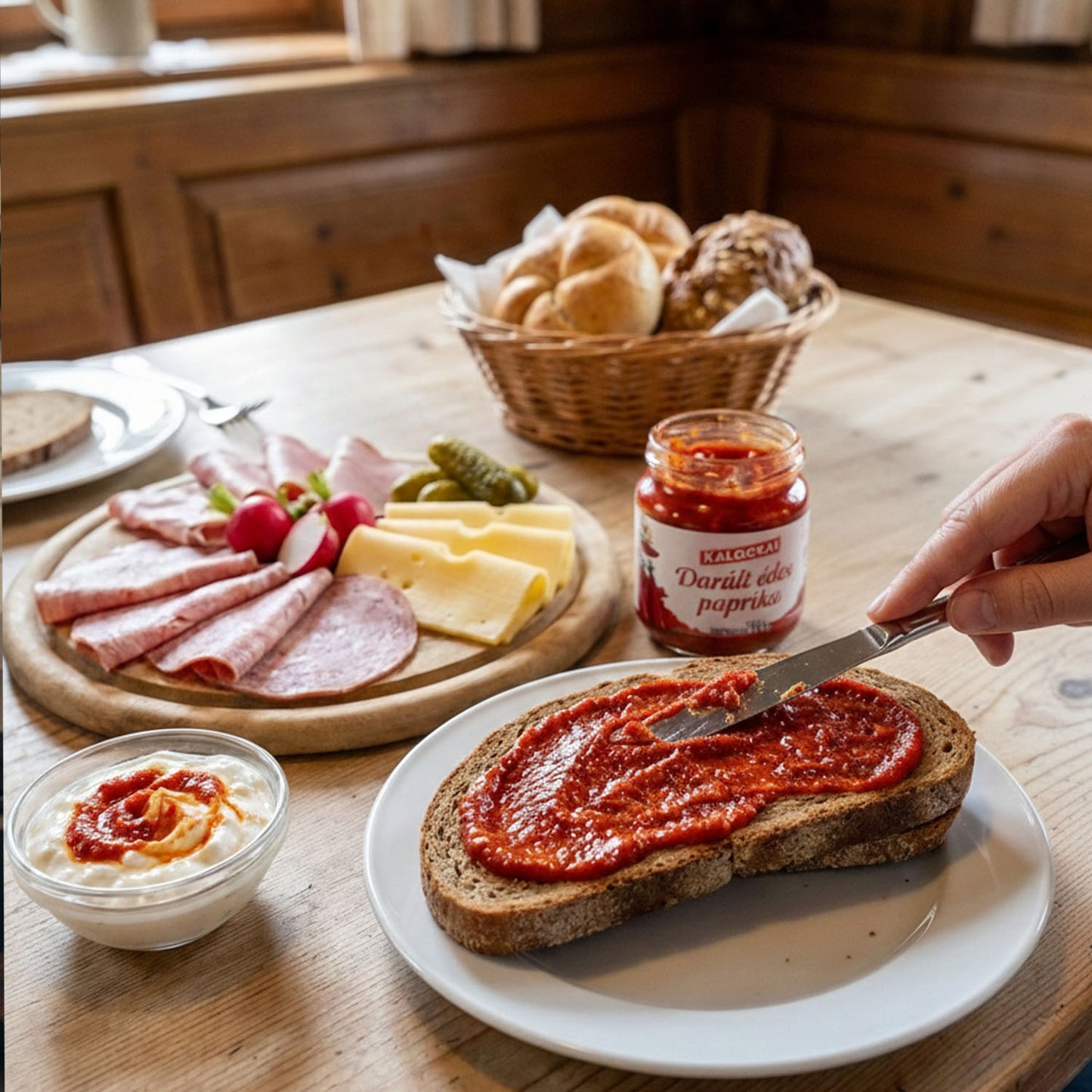 Kalocsai Ungarische Paprikapaste mild (210g) - Original Darált Edes Paprikamark (g.U.) - Milde Würzpaste direkt aus Kalocsa – Ohne scharfe Gewürze – Ideal für Gulasch, Saucen & Kindergerichte