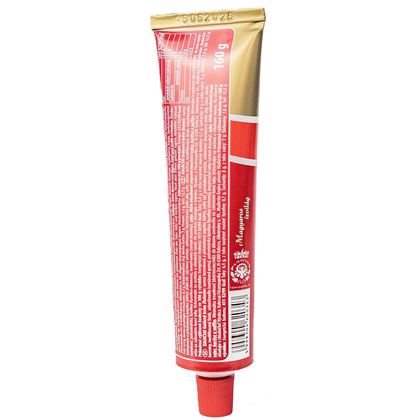 Kalocsai Ungarische Gulaschcreme Mild 160g Tube – Original Gulaschpaste aus Kalocsa (g.U.) | Milde Würzpaste für authentisches Gulasch – Ohne Farbstoffe | Ideal für Suppen & Eintöpfe