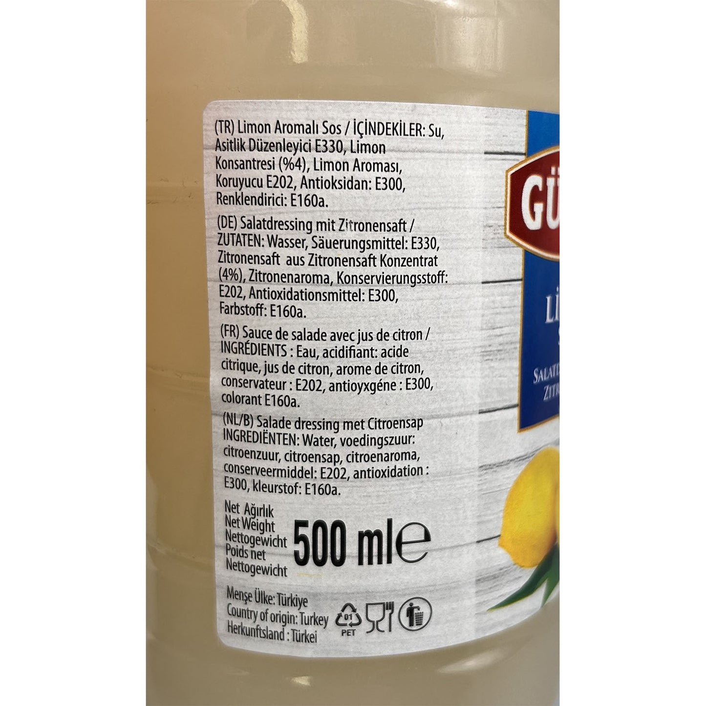 Gülcan Zitronenkonzentrat Zitronensaft Zitronensauce - Limon Suyu 500 ml