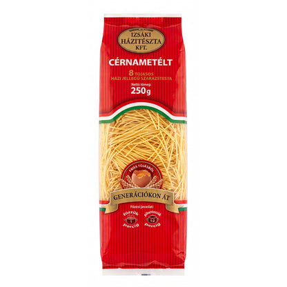 Izsaki Cernametelt Premium Ungarische Fadennudeln (8 Eier), 250g, Authentische ungarische Fadennudeln für Suppen. In nur 1 Min. gekocht! Proteinreiche 8-Eier Premium-Qualität