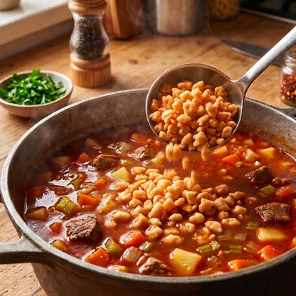 Izsaki Erös Pistas Premium Csipetke Scharfe Eiernudeln (4 Eier), 200g, Authentische scharfe Zupfnudeln für Gulaschsuppe & Eintöpfe. Veredelt mit ungarischem Paprika.