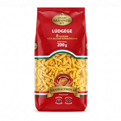 Izsaki Ludgege Premium Ungarische Spiralnudeln (8 Eier) 200g, - Hausmacher Art Eiernudeln aus frischen Eiern, ideale Suppennudeln, Original aus Ungarn