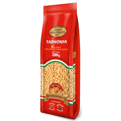 Izsaki Tarhonya Premium Ungarische Eiergraupen (8 Eier), 200g, Authentische Premium-Beilage aus Ungarn. Proteinreiche Eiergraupen (14g) für Gulasch & Pörkölt. 8-Eier Qualität.