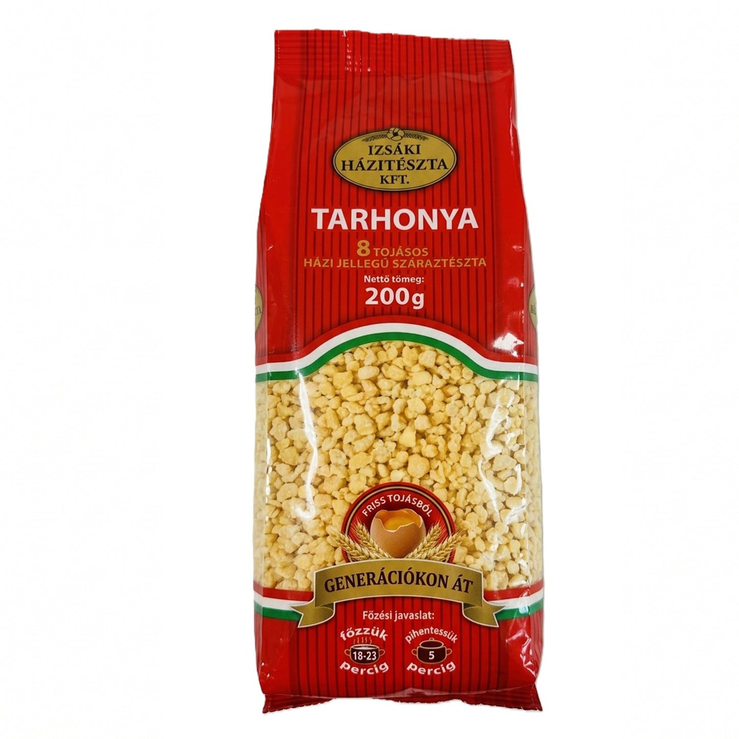 Izsaki Tarhonya Premium Ungarische Eiergraupen (8 Eier), 200g, Authentische Premium-Beilage aus Ungarn. Proteinreiche Eiergraupen (14g) für Gulasch & Pörkölt. 8-Eier Qualität.