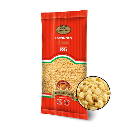 Izsaki Tarhonya Premium Eiergraupen Familienpackung (4 Eier), 500g, Authentische Nudel-Beilage für Gulasch. Traditionelle XXL Familienpackung (500g) mit originaler 4-Eier Qualität aus Ungarn