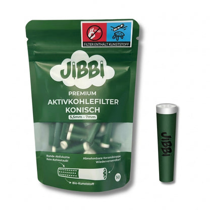 Jibbi Premium Aktivkohlefilter Konisch 5,5-7 mm, 4x50 (200 Stück)