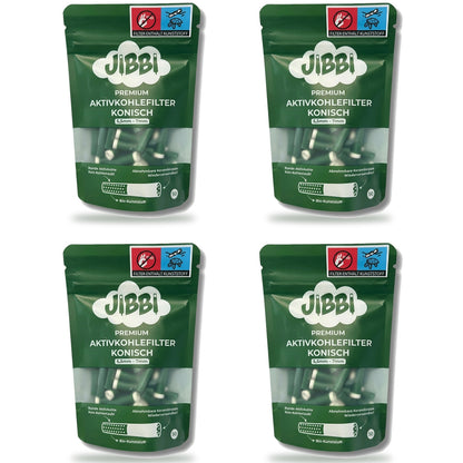 Jibbi Premium Aktivkohlefilter Konisch 5,5-7 mm, 4x50 (200 Stück)