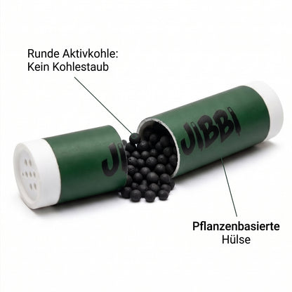 JIBBI Aktivkohlefilter 9mm Keramikkappen Pfeife Zigarette 40 Stück (4x10)