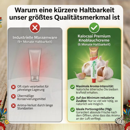 Kalocsai Ungarische Knoblauchcreme (70g Tube) – Original Knoblauchpaste aus Kalocsa | Frischer Knoblauch pur – Ohne künstliche Aromen | Ideal für Gulasch, Saucen & Marinaden | Roh & Pur