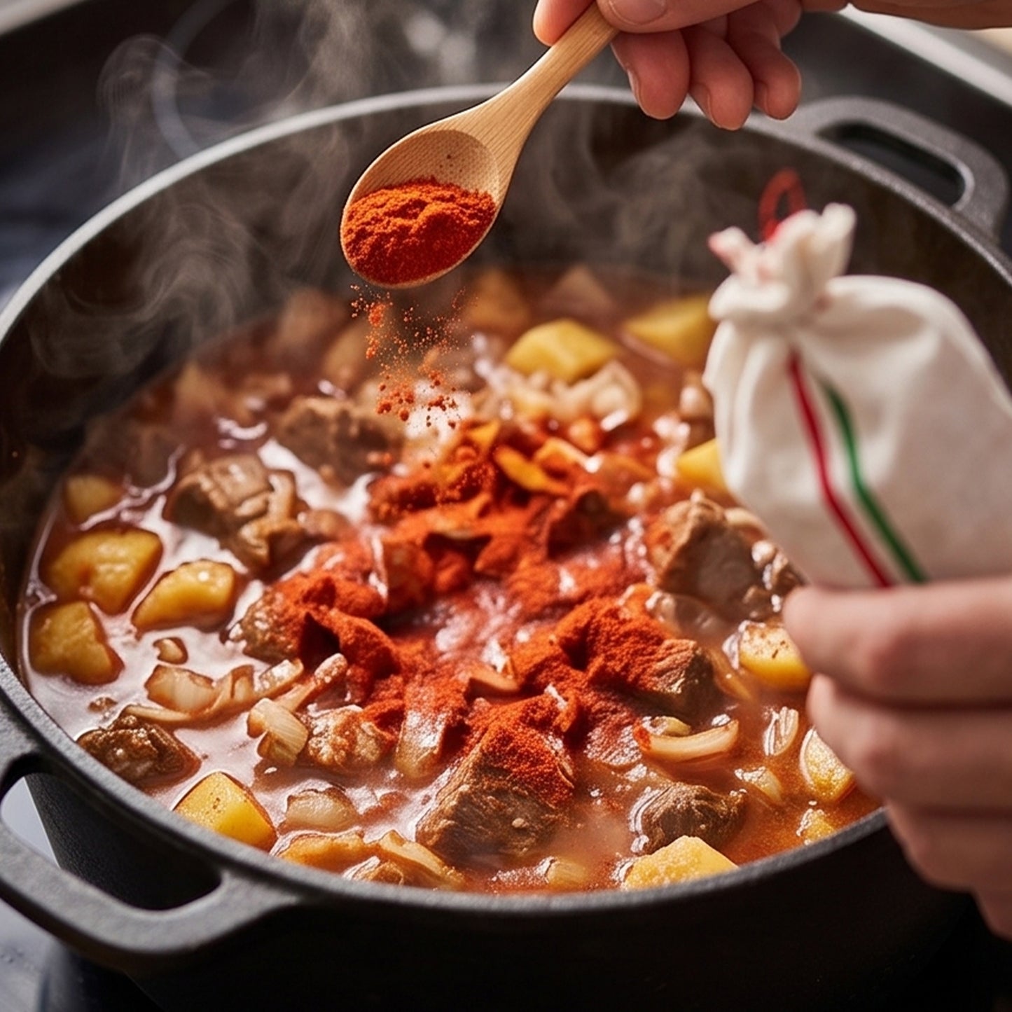Kalocsai Paprikapulver Edelsüß (g.U.) 100g – Handgeerntet & Fein Gemahlen im traditionellen Leinensäckchen – Premium Ungarische Paprika aus Kalocsa – Ideal für Gourmet-Gerichte, Gulasch & Saucen