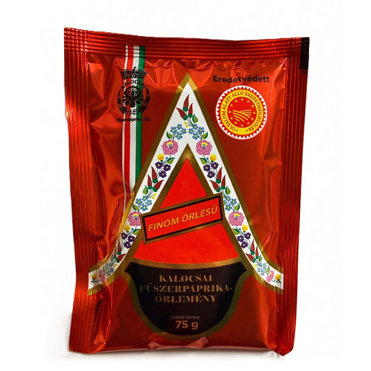 Kalocsai Paprikapulver Edelsüß (g.U.) 75g – Aroma-Schutzbeutel – Fein Gemahlen für Gourmet-Gerichte & Handgeerntet – Premium Ungarische Paprika aus Kalocsa – Ideal für Gulasch & Saucen