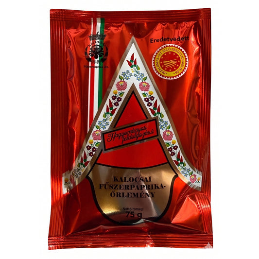 Kalocsai Paprikapulver Edelsüß (g.U.) 75 g – Traditionell gemahlen & Handgeerntet – Premium Ungarische Paprika aus Kalocsa – Authentisch für Gulasch, Pörkölt & Fleischgerichte