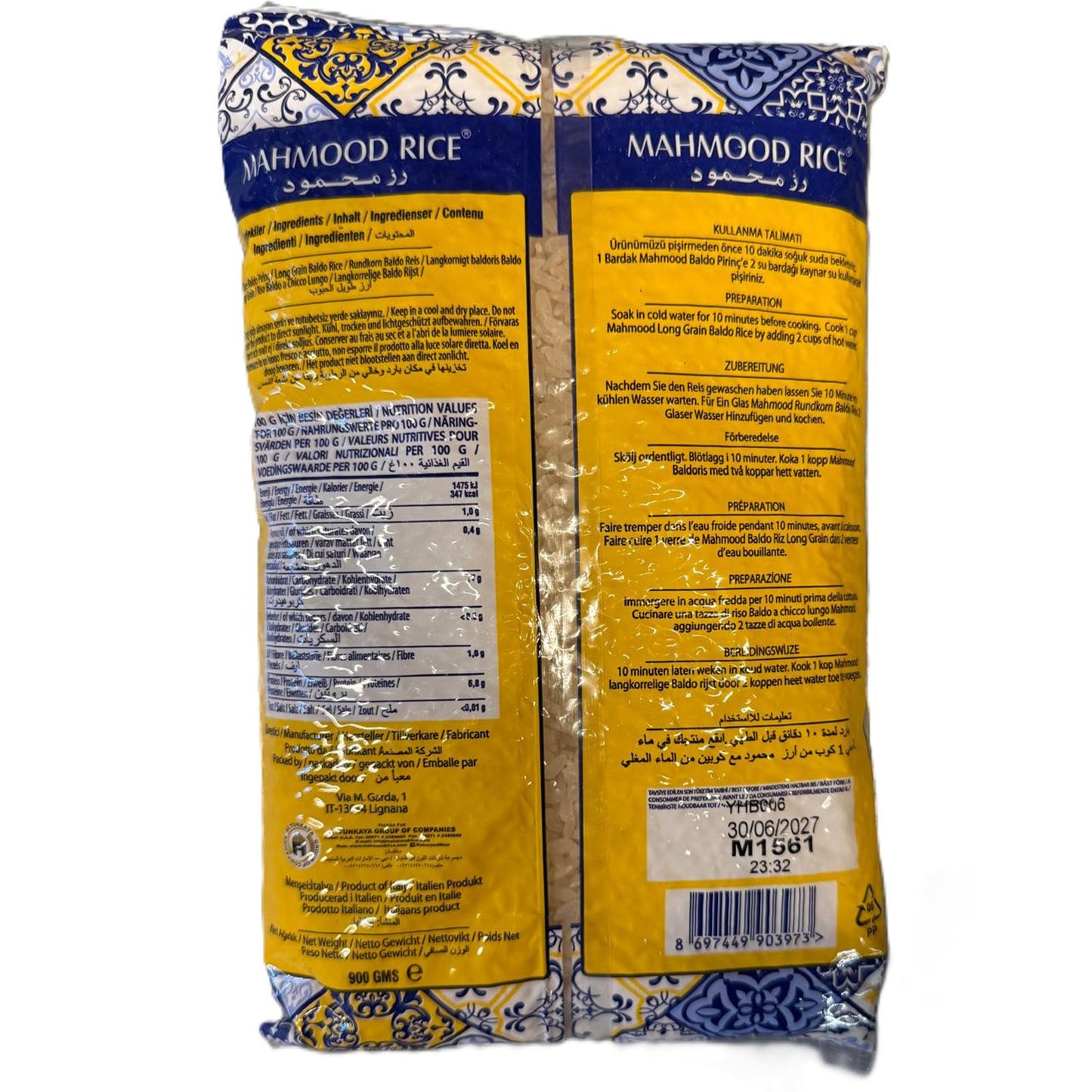 Mahmood Rice Baldo Reis 900g – Premium Qualität, Traditioneller für Risotto
