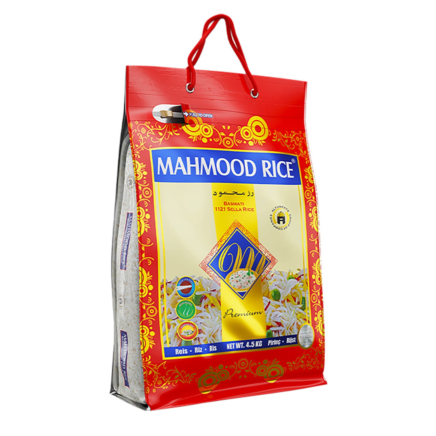 Mahmood Rice Sella Basmati Reis Premium 4,5 Kg – Nährstoffschonend Parboiled