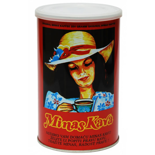 Minas Kava Original Minas Kaffee 250g Dose – Puderfein gemahlener Röstkaffee