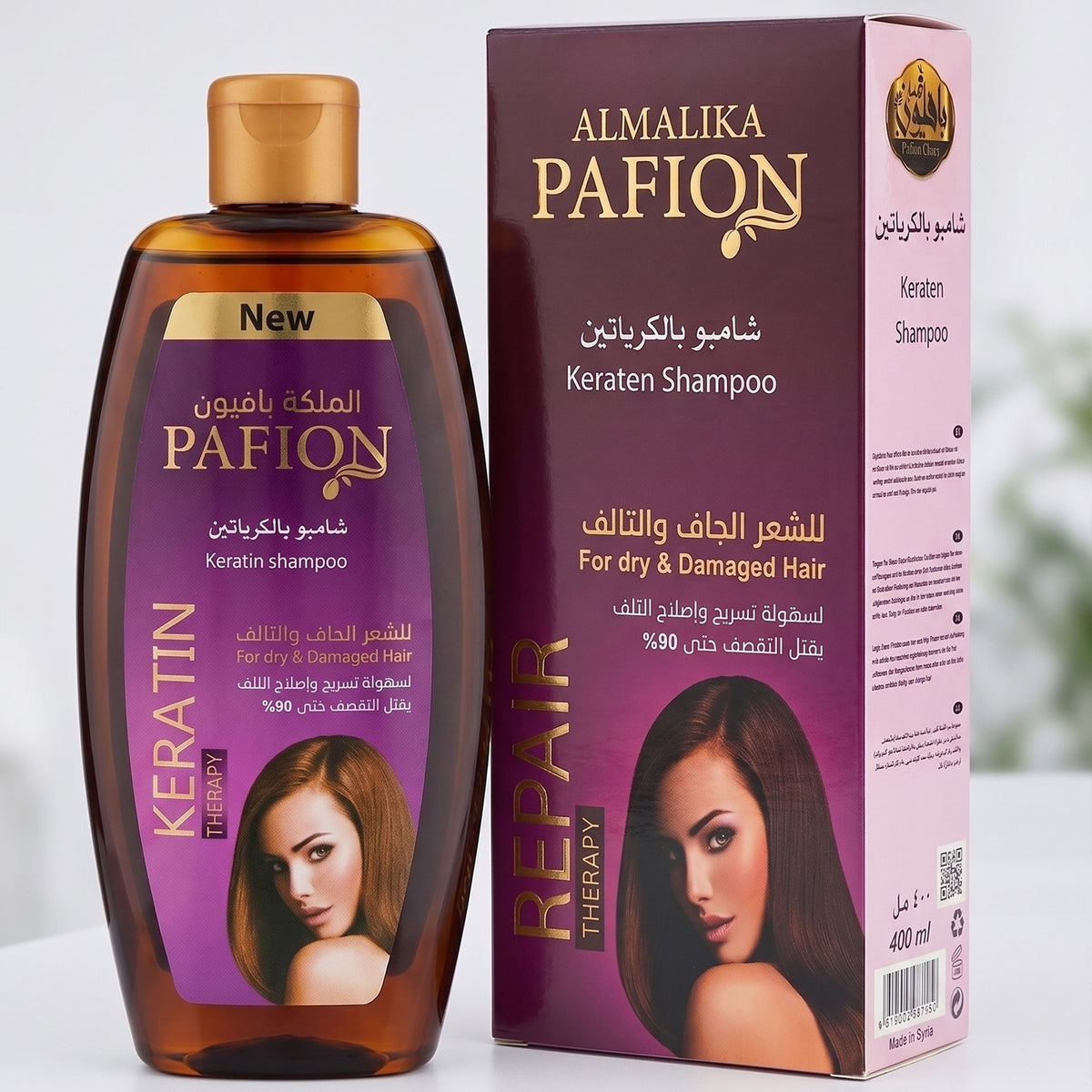 Almalika Pafion Keratin Shampoo 400 ml – Repair-Pflege für trockenes & strapaziertes Haar, ohne Parabene