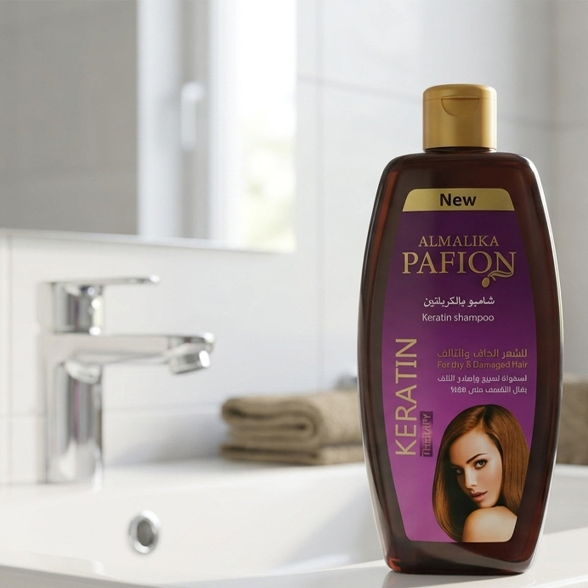 Almalika Pafion Keratin Shampoo 400 ml – Repair-Pflege für trockenes & strapaziertes Haar, ohne Parabene