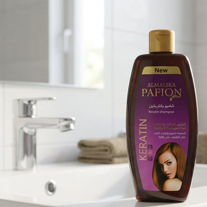 Almalika Pafion Keratin Shampoo 400 ml – Repair-Pflege für trockenes & strapaziertes Haar, ohne Parabene