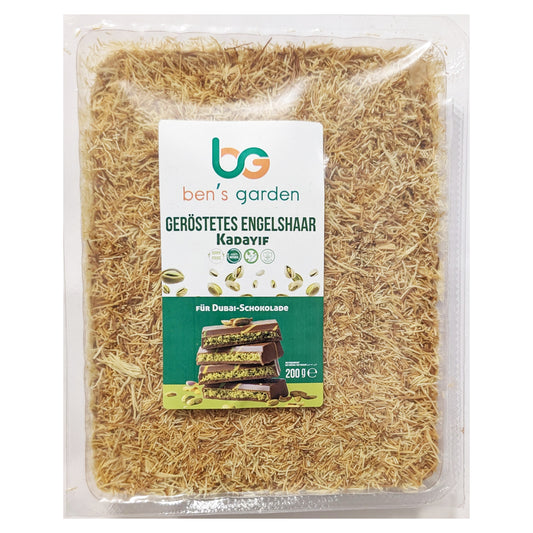 Geröstete Kadayif für Dubai Schokolade - Engelshaar - Knusprig & Lecker 200g - Ohne Zusatzstoffe - Ohne Transfette - 100% natürlich - Ben's Garden